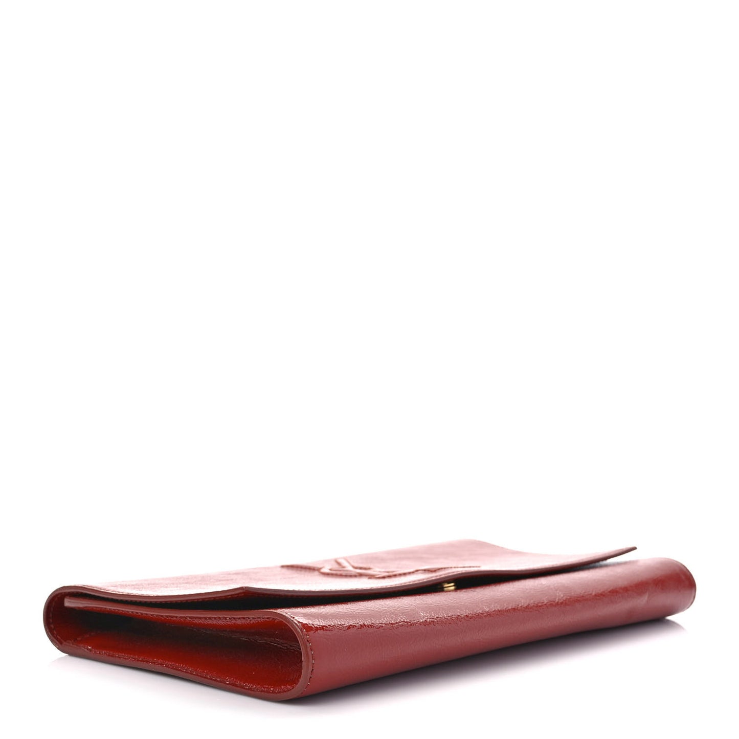 Textured Patent Monogram Large Belle De Jour Clutch Red