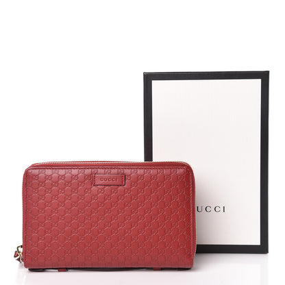 Gucci Microguccissima Zip Around Top Handle Travel Wallet Red 9 of 9