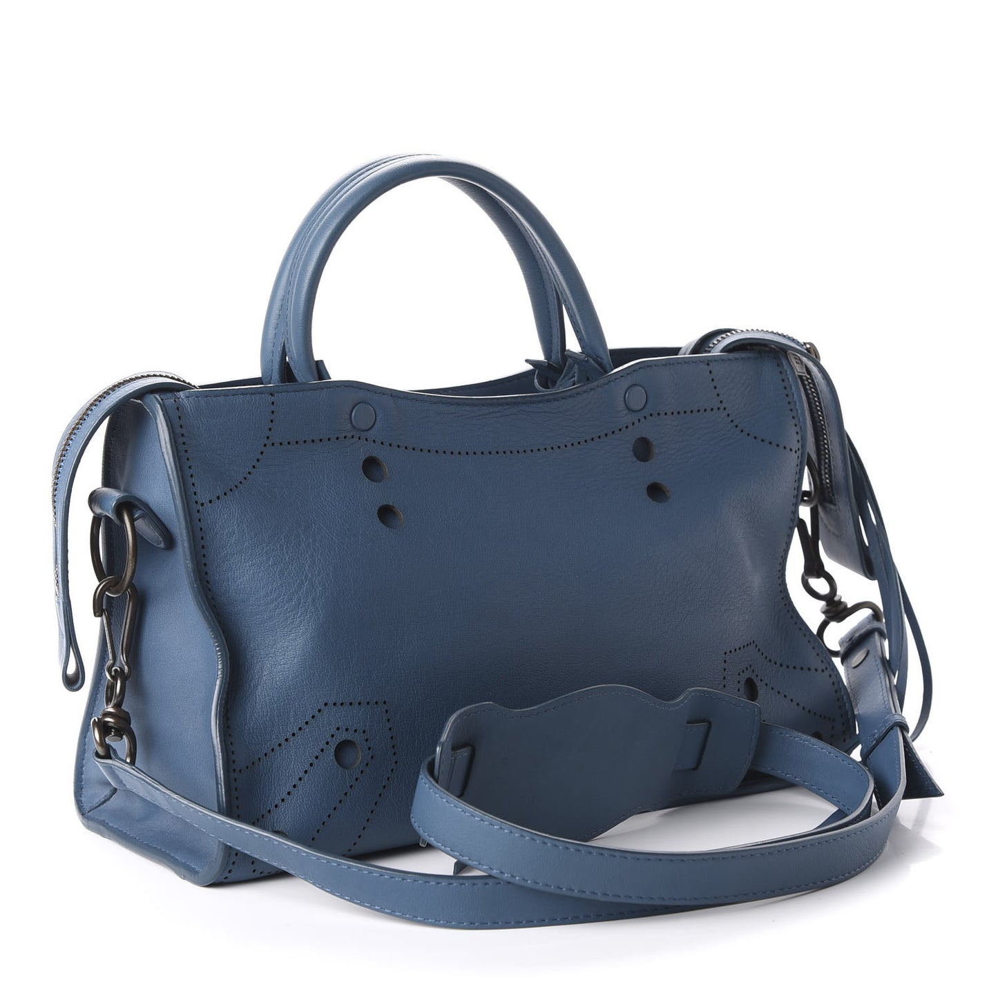 Veau Soyeux Perforated Blackout Hardware S City Bleu Canard
