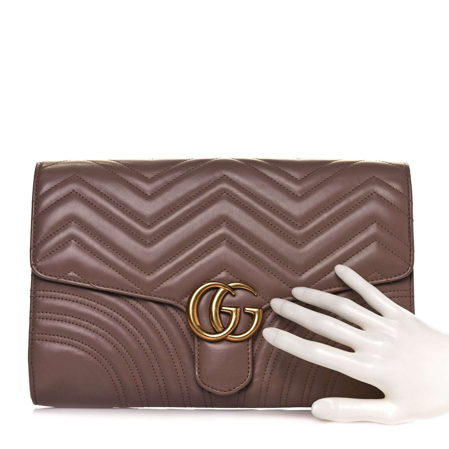Calfskin Matelasse GG Marmont Clutch Porcelain Rose