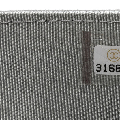 Chanel Glittered Metallic Caviar Quilted Medium Flap Wallet Silver 8 of 9