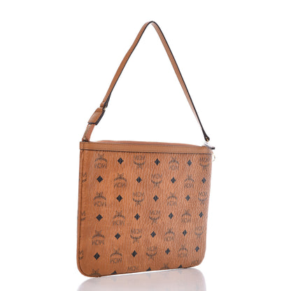 MCM Visetos Liz Shopper Tote Pouch Cognac 3 of 6