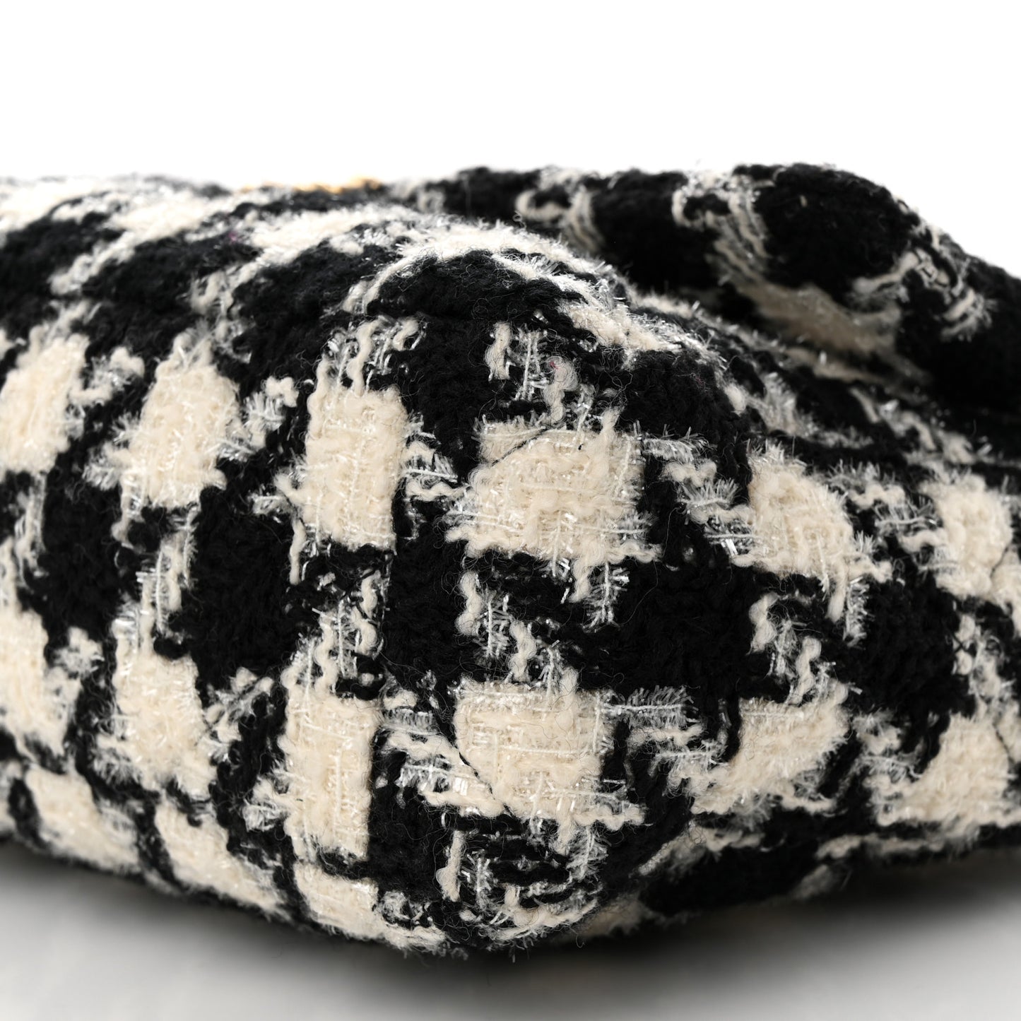 Tweed Quilted Large Chanel 19 Flap Black Ecru White