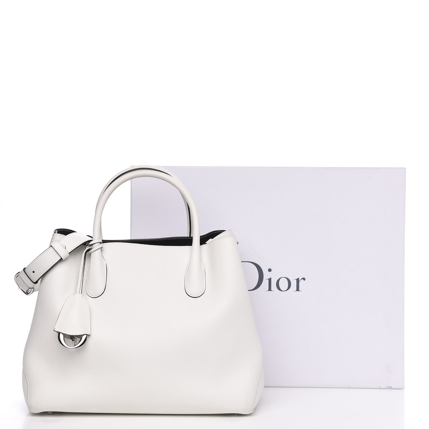 Christian Dior Supple Grained Calfskin Large Open Bar Tote White 11 of 11