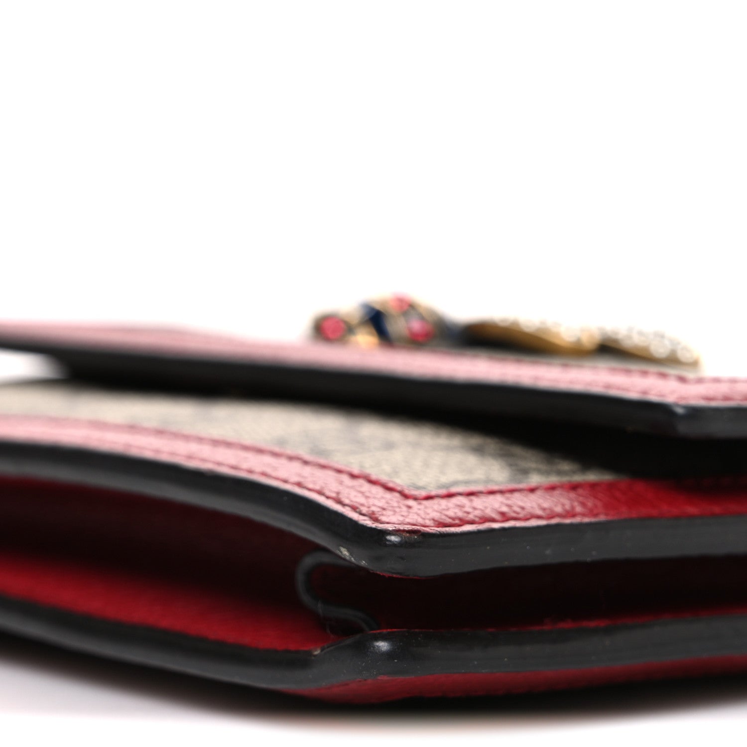 Gucci GG Supreme Monogram Web Queen Margaret Chain Wallet Red 9 of 9