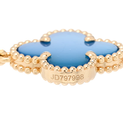 Van Cleef & Arpels 18K Yellow Gold Blue Agate 5 Motifs Vintage Alhambra Bracelet 4 of 6