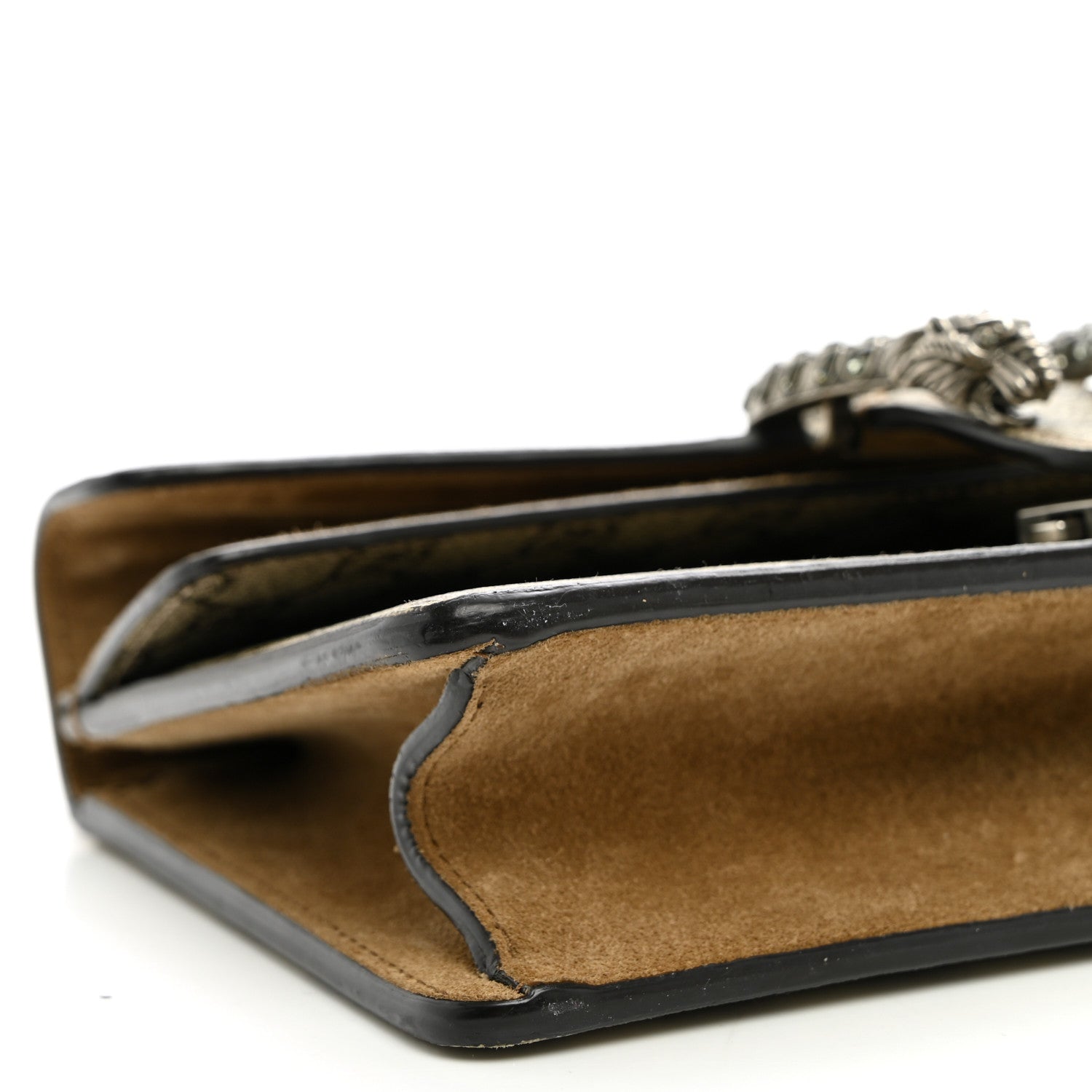 Gucci GG Supreme Monogram Suede Crystal Small Dionysus Shoulder Bag Beige Ebony Taupe 9 of 11
