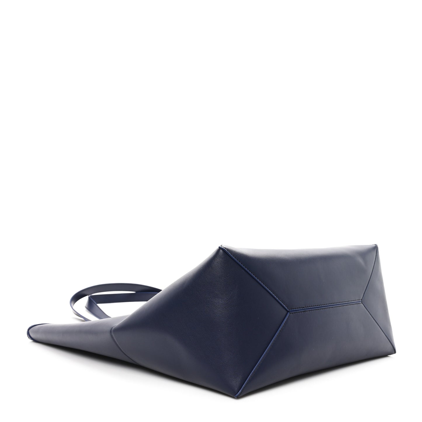 Shiny Calfskin Large Puzzle Fold Tote Abyss Blue