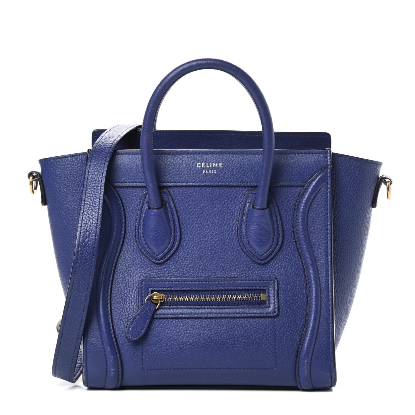 Drummed Calfskin Nano Luggage Indigo