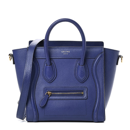 Celine Drummed Calfskin Nano Luggage Indigo 1 of 16