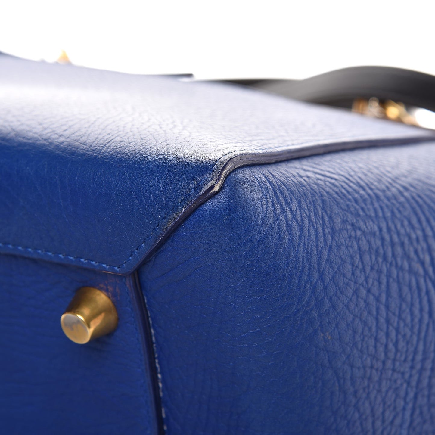Elephant Calfskin Mini Tri-Color Belt Bag Indigo