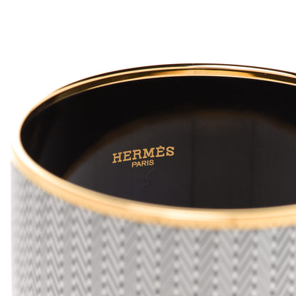 Hermes Enamel Printed Extra Wide Chevron Bracelet 70 Black 4 of 5