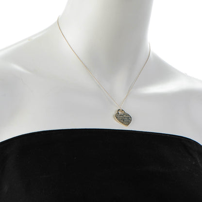 Tiffany Sterling Silver Notes Heart Tag Charm Necklace 2 of 7