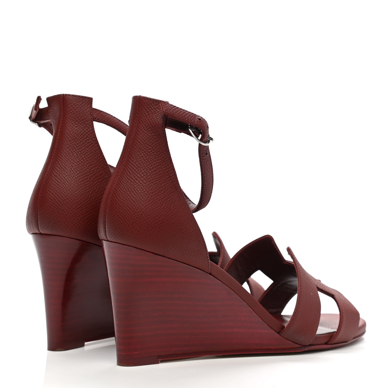 Hermes Epsom Legend Wedge Sandals 39 Rouge H 4 of 8