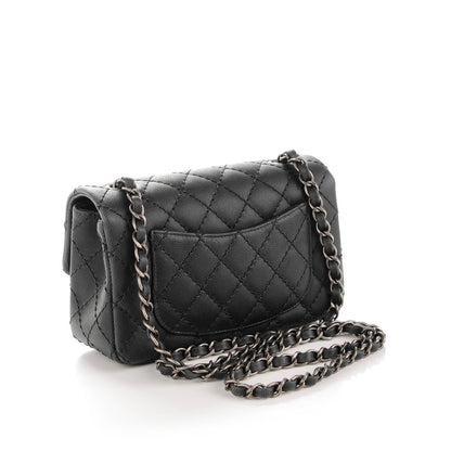 Chanel Washed Caviar Quilted Mini Rectangular Flap Charcoal 3 of 8