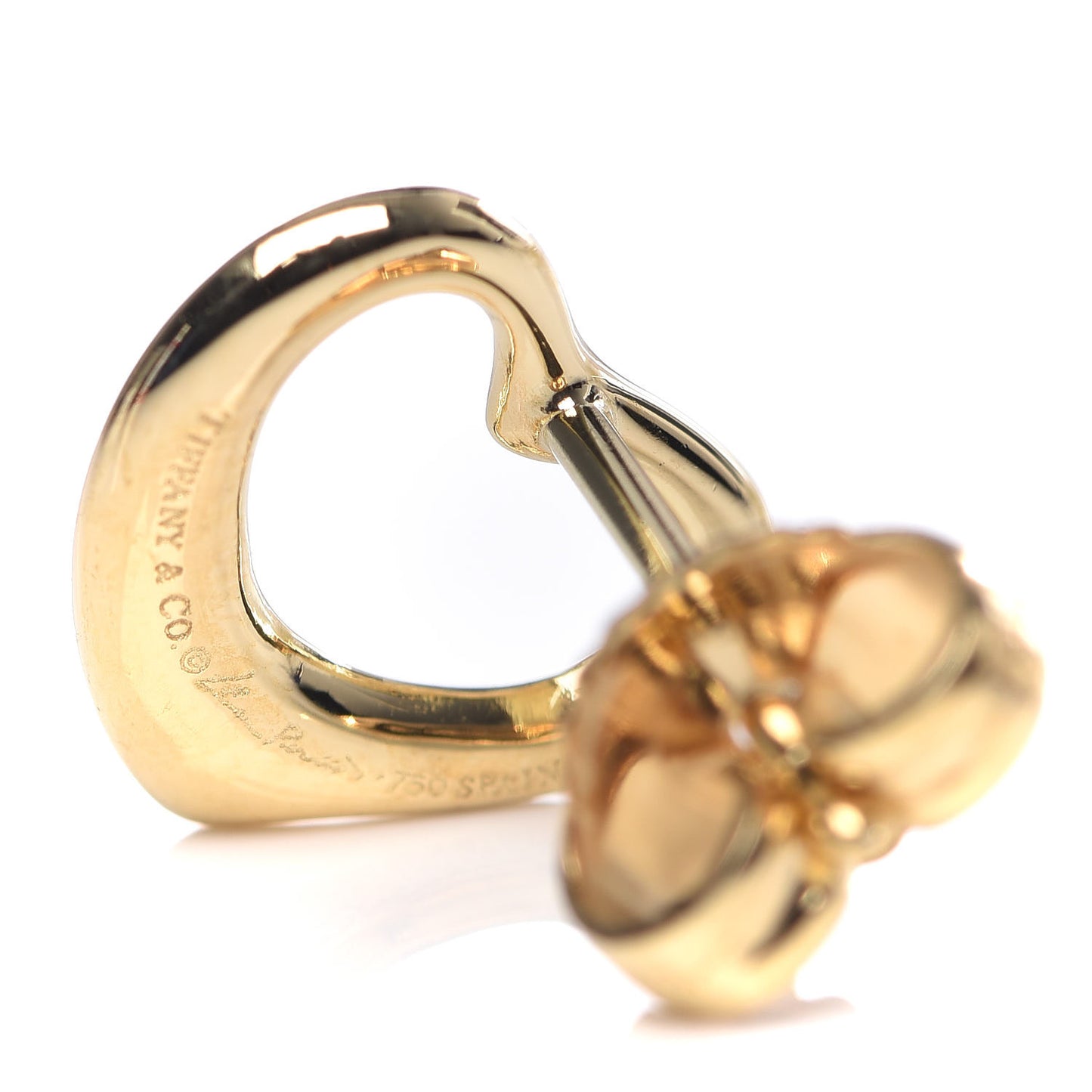 18K Yellow Gold 11mm Elsa Peretti Open Heart Earrings