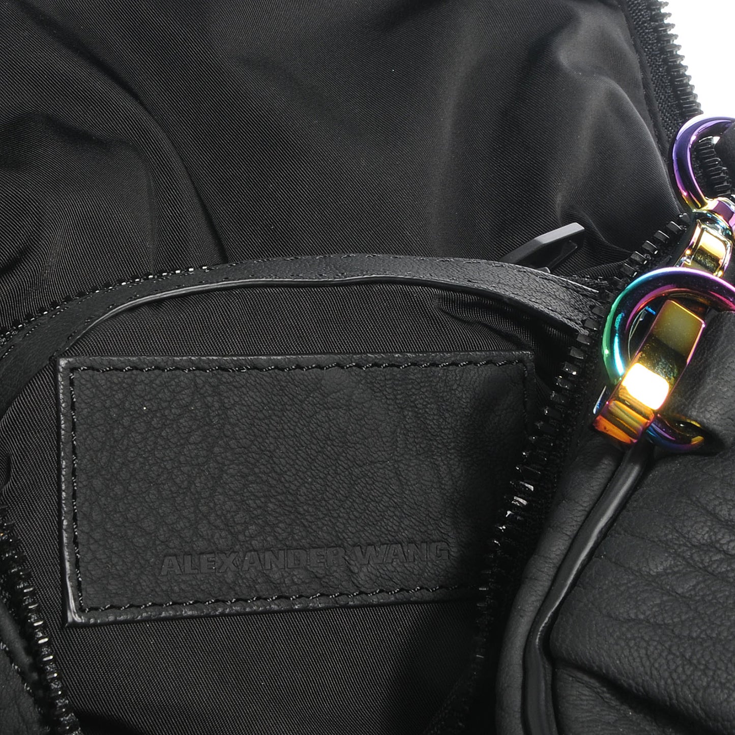 Pebbled Leather Rockie Iridescent Hardware Black