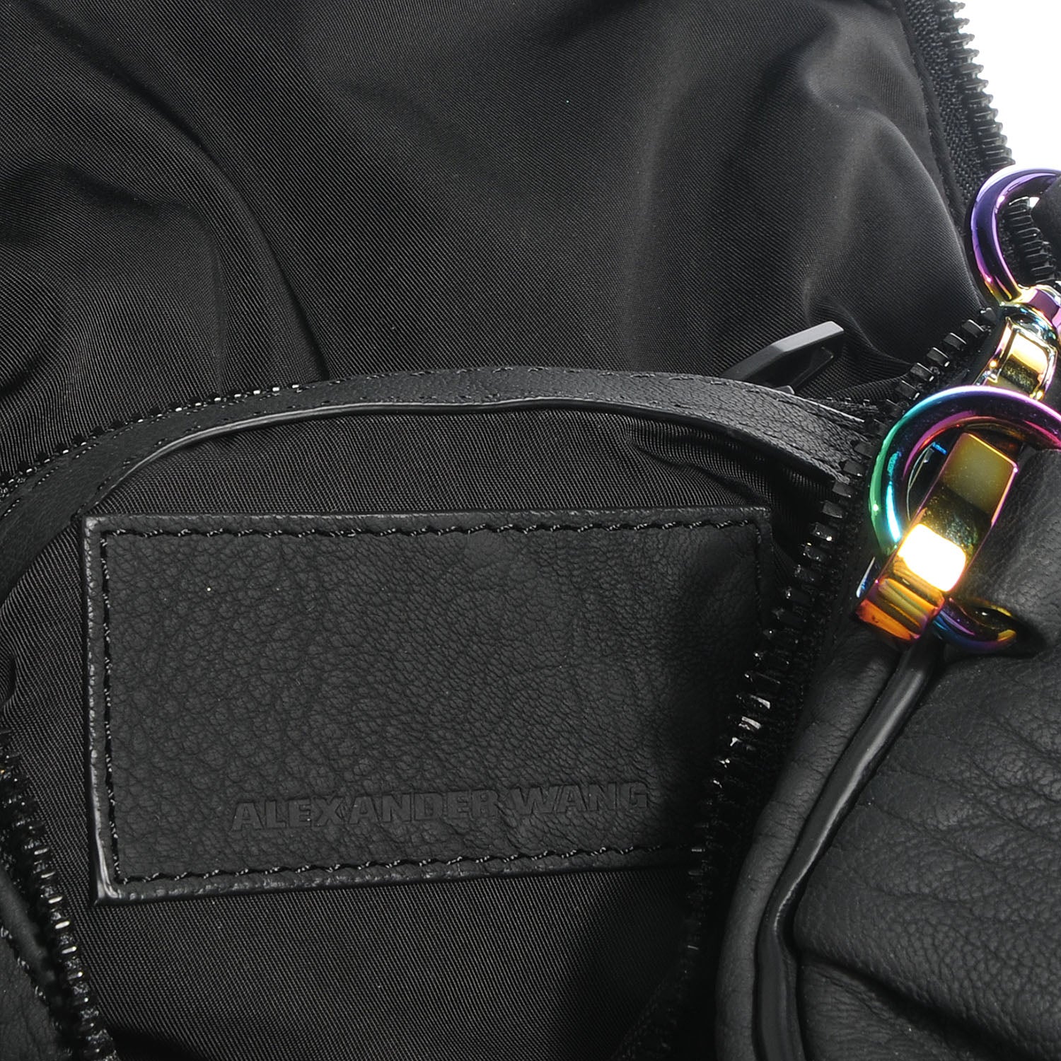 Alexander Wang Pebbled Leather Rockie Iridescent Hardware Black 6 of 6