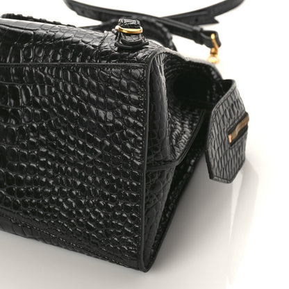 Balenciaga Shiny Supple Calfskin Crocodile Embossed Brass Hardware Neo Classic City Black 8 of 8
