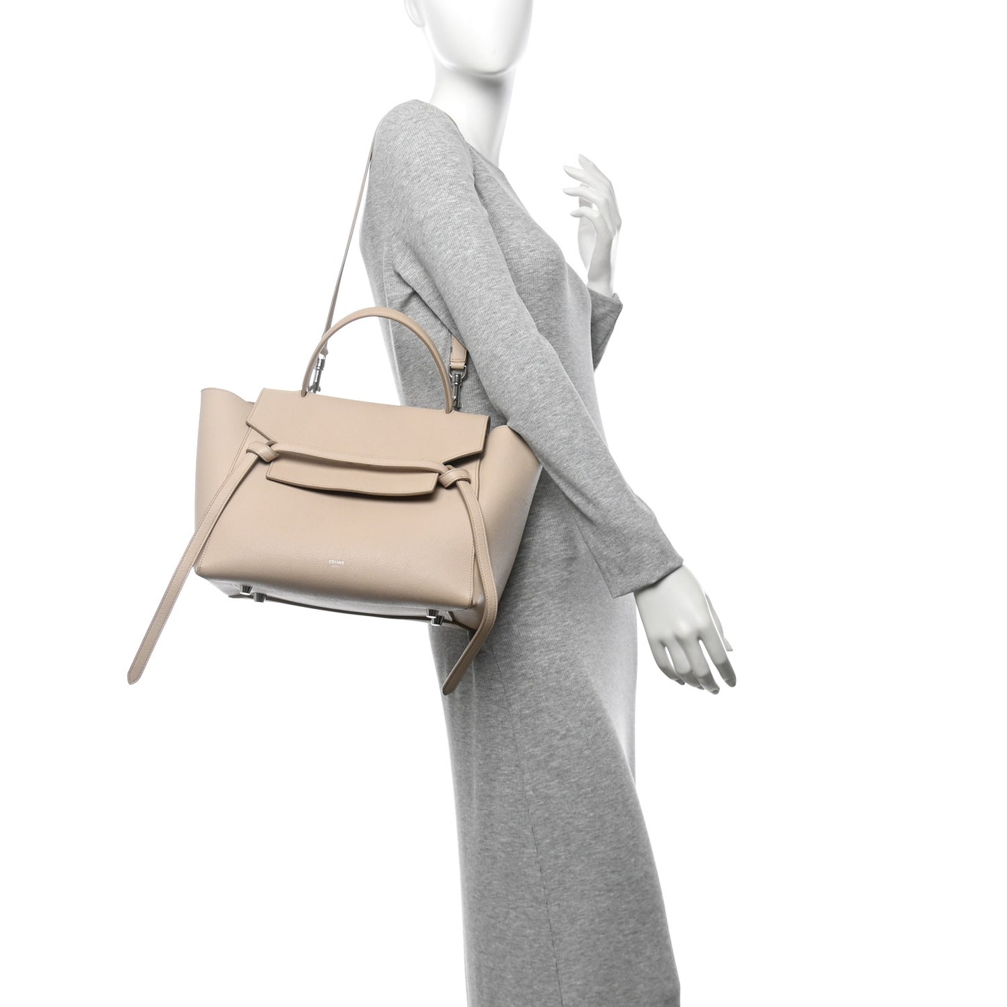 Grained Calfskin Mini Belt Bag Light Taupe