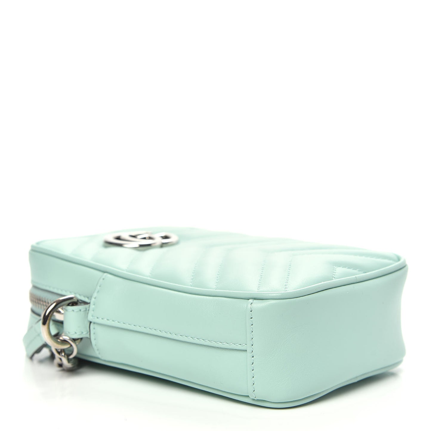 Calfskin Matelasse Mini GG Marmont Crossbody Bag Water Green