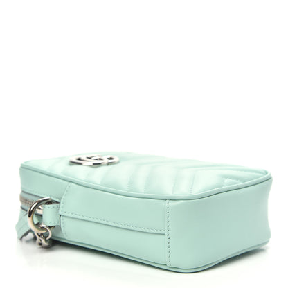 Gucci Calfskin Matelasse Mini GG Marmont Crossbody Bag Water Green 4 of 10