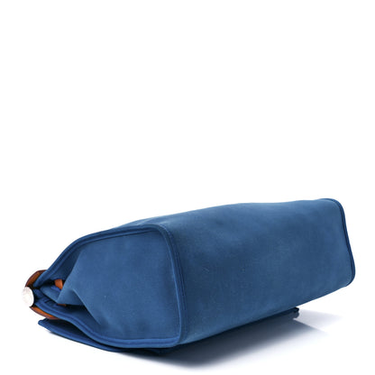 Hermes Military Toile Vache Hunter Herbag Zip 31 PM Bleu France Fauve 5 of 17
