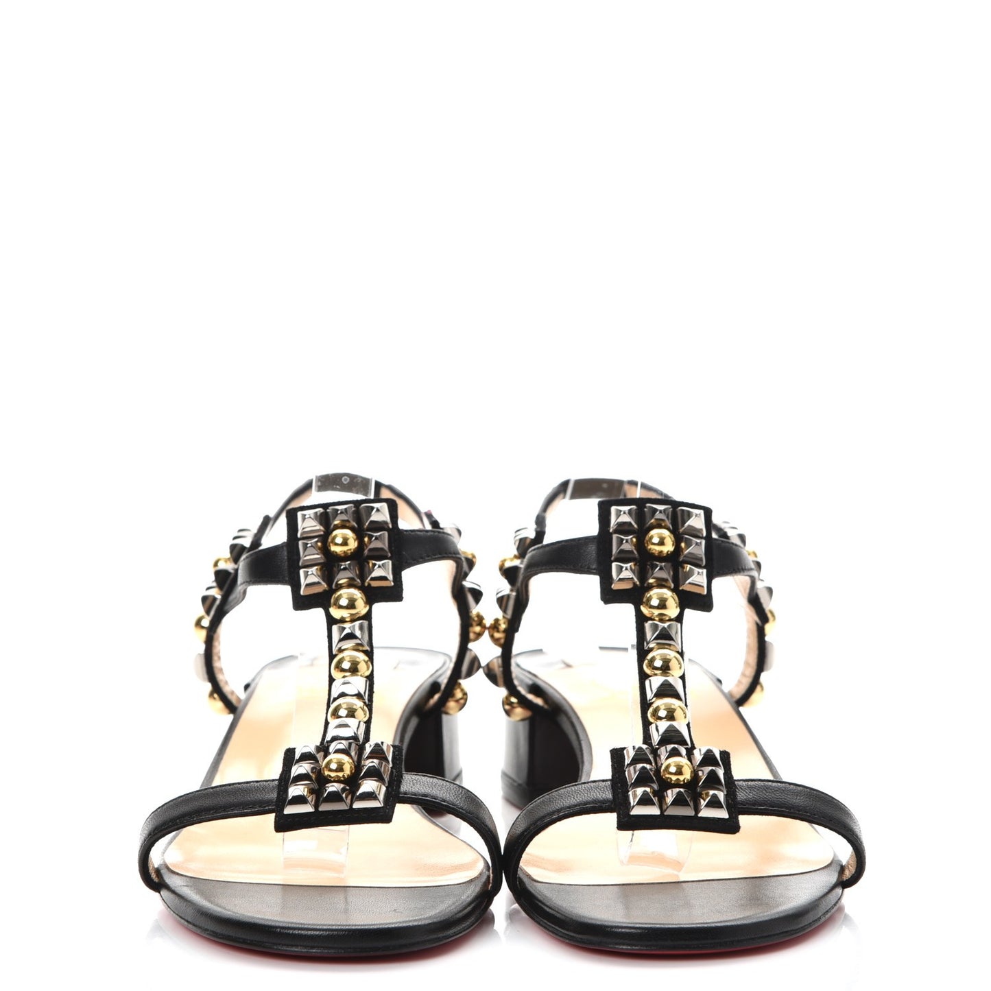 Nappa Kaleidra 25 T-Strap Sandals 38 Black
