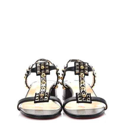 Christian Louboutin Nappa Kaleidra 25 T-Strap Sandals 38 Black 2 of 8