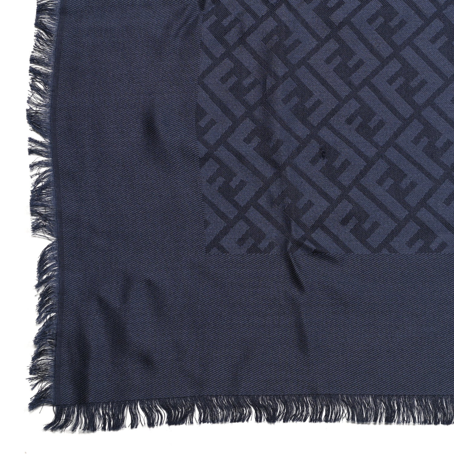 Fendi Silk Wool FF Shawl Blue 2 of 6
