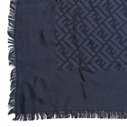 Fendi Silk Wool FF Shawl Blue 2 of 6