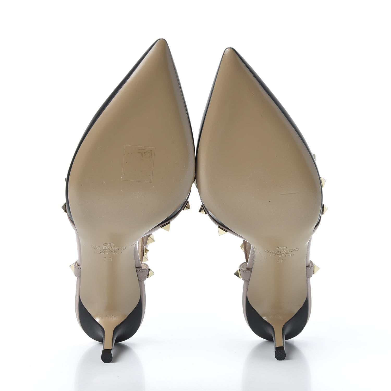 Valentino Garavani Calfskin Nappa Rockstud Ankle Strap 65mm Pumps 38 Black Poudre 5 of 8