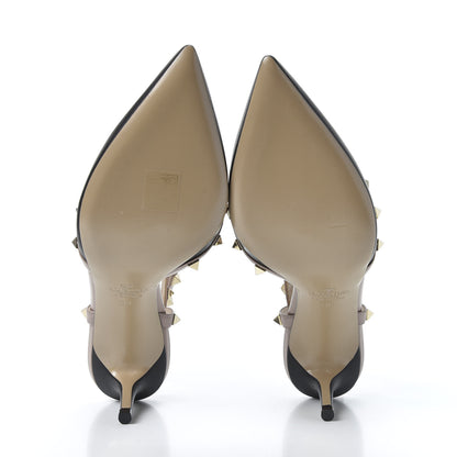 Valentino Garavani Calfskin Nappa Rockstud Ankle Strap 65mm Pumps 38 Black Poudre 5 of 8