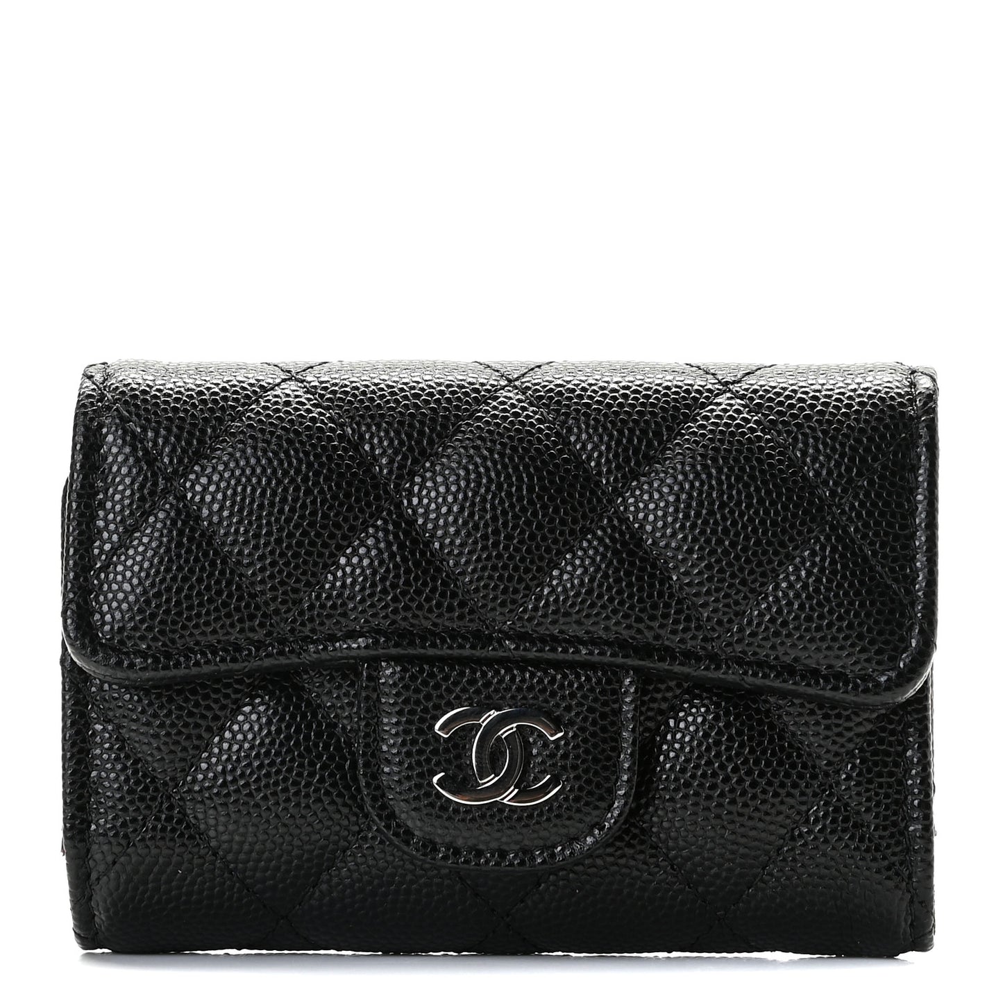 Caviar Quilted Classic 4 Key Holder Wallet Black