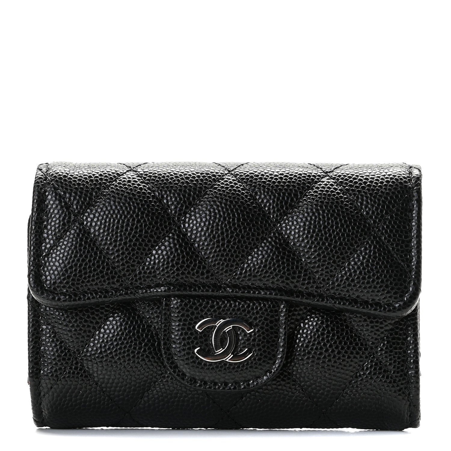 Chanel Caviar Quilted Classic 4 Key Holder Wallet Black 1 of 8