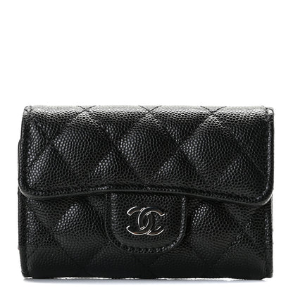 Chanel Caviar Quilted Classic 4 Key Holder Wallet Black 1 of 8