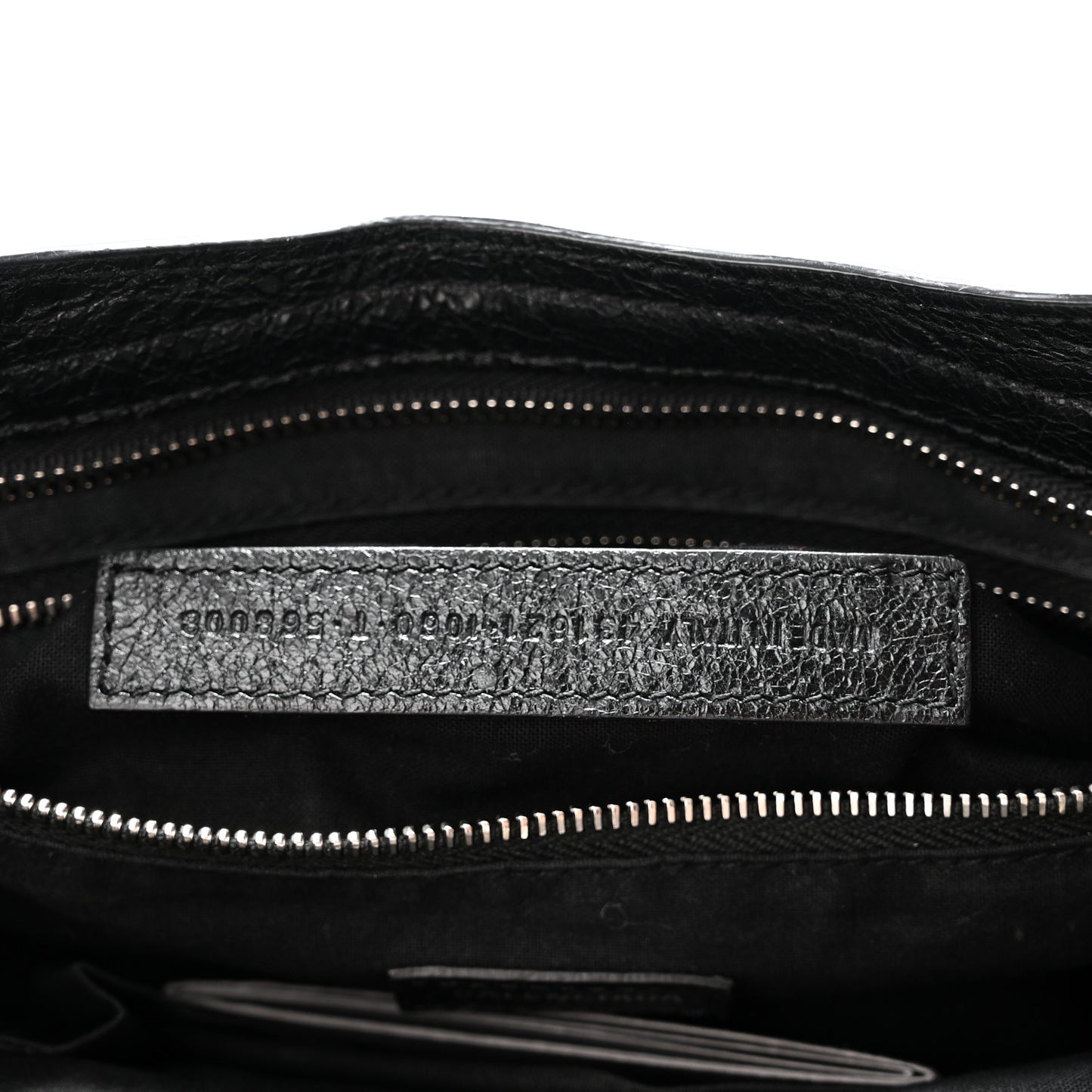 Agneau Classic Hardware S City Logo Strap Black White