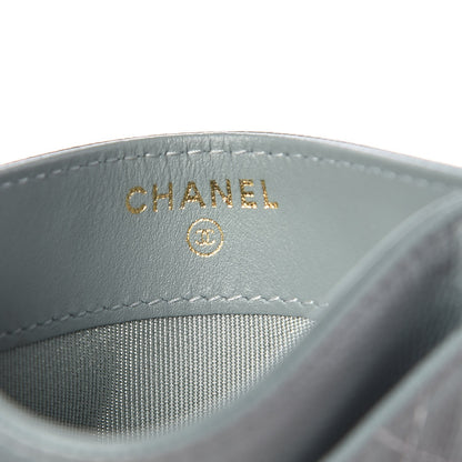 Chanel Iridescent Caviar Quilted Card Holder Light Blue 6 of 9