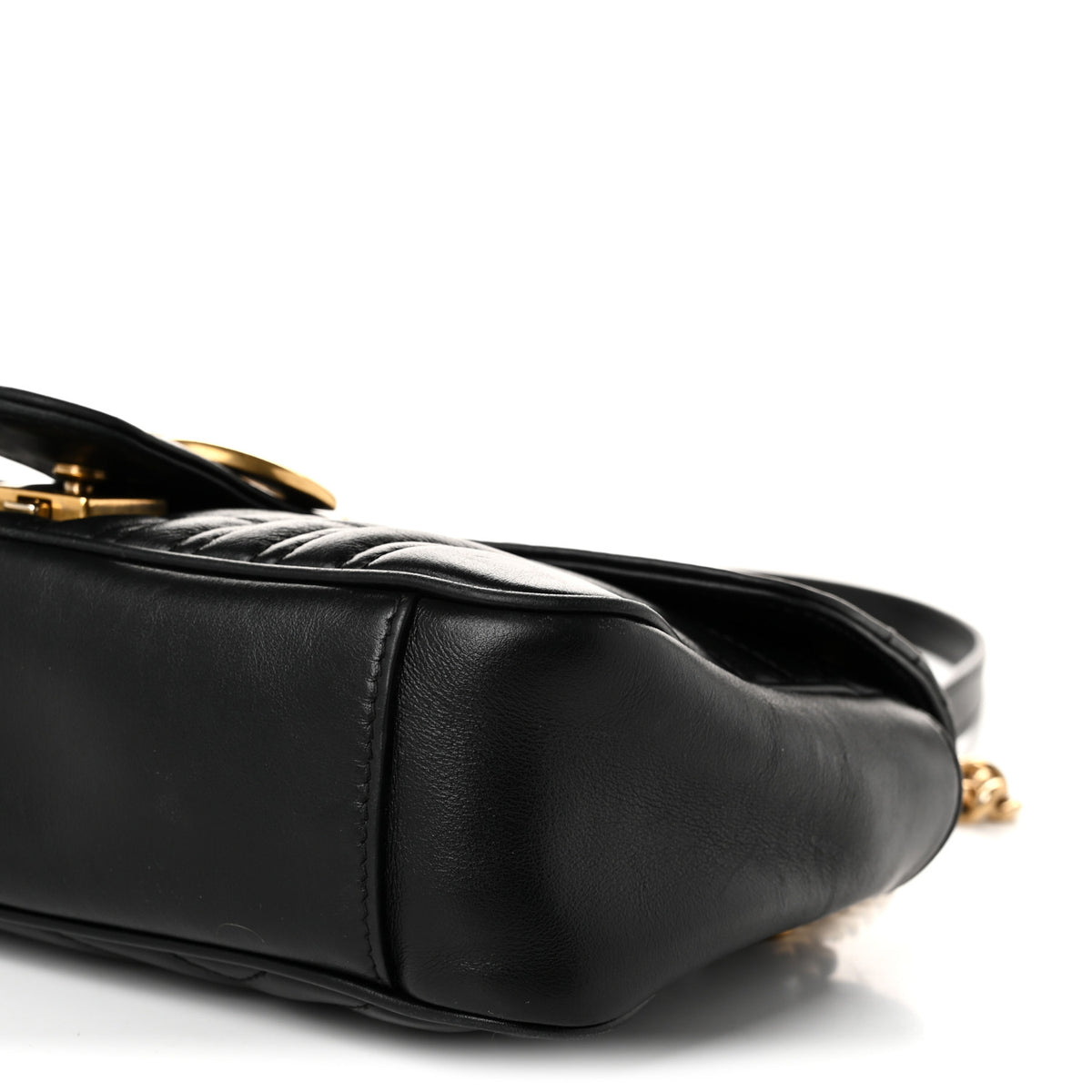 Calfskin Matelasse Small GG Marmont Shoulder Bag Black