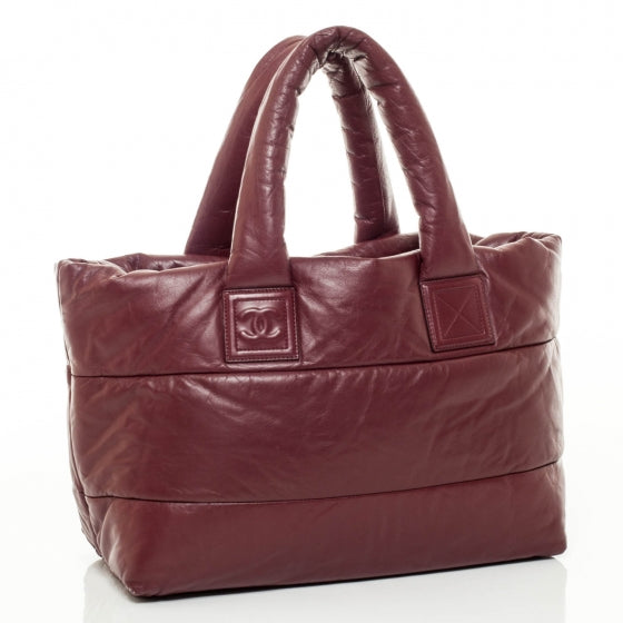 Lambskin Quilted Medium Coco Cocoon Reversible Tote Black