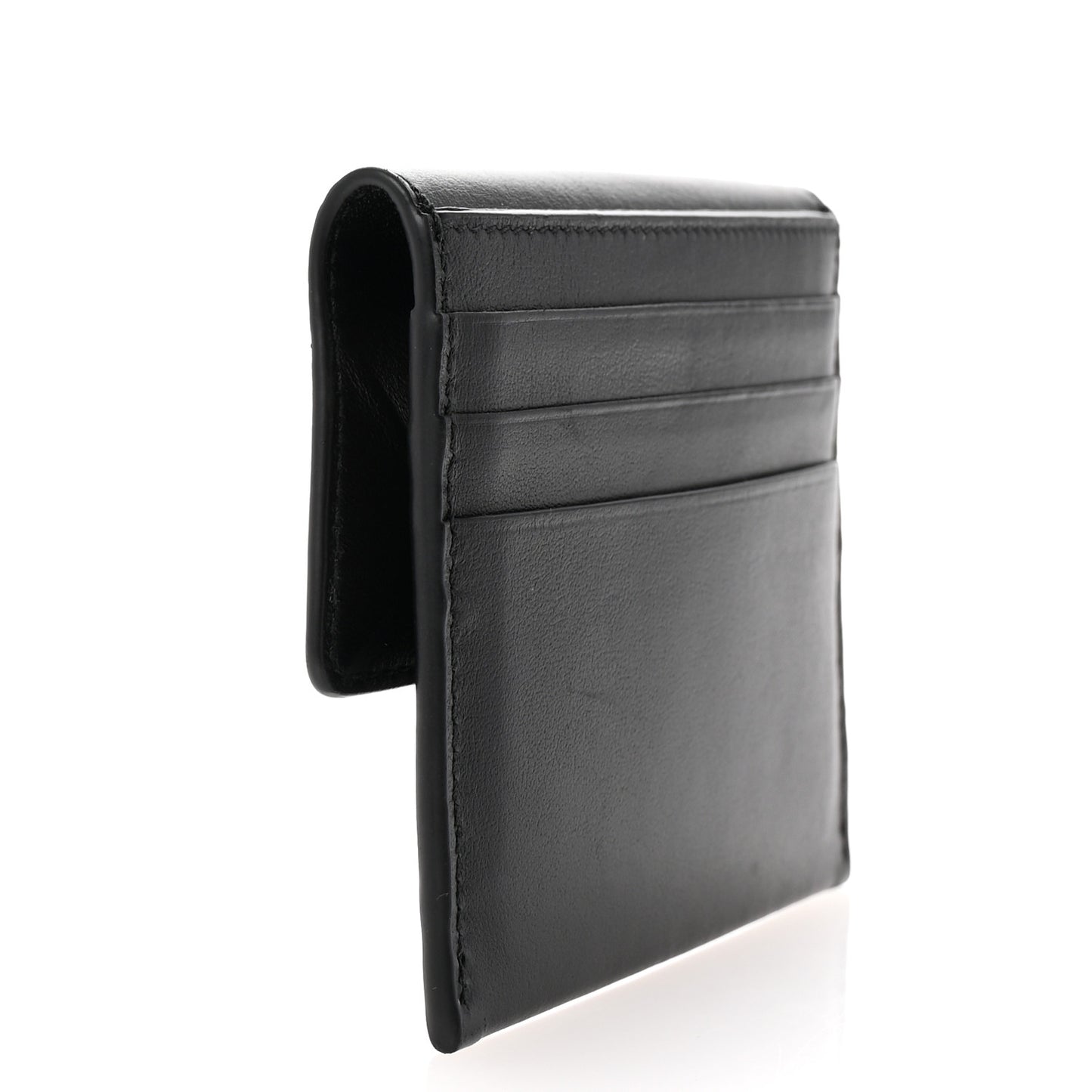 Natural Smooth Calfskin Rodeo Flap Wallet Black
