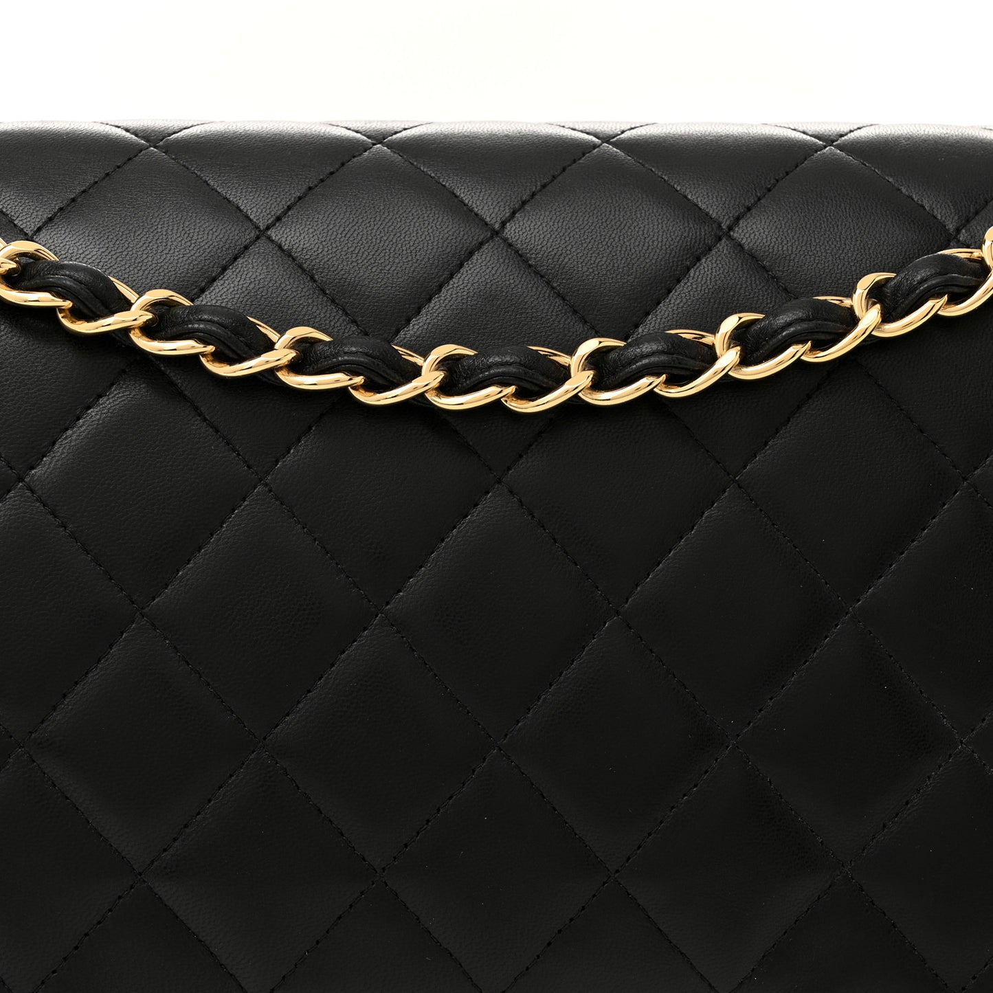 Lambskin Quilted Maxi Double Flap Black