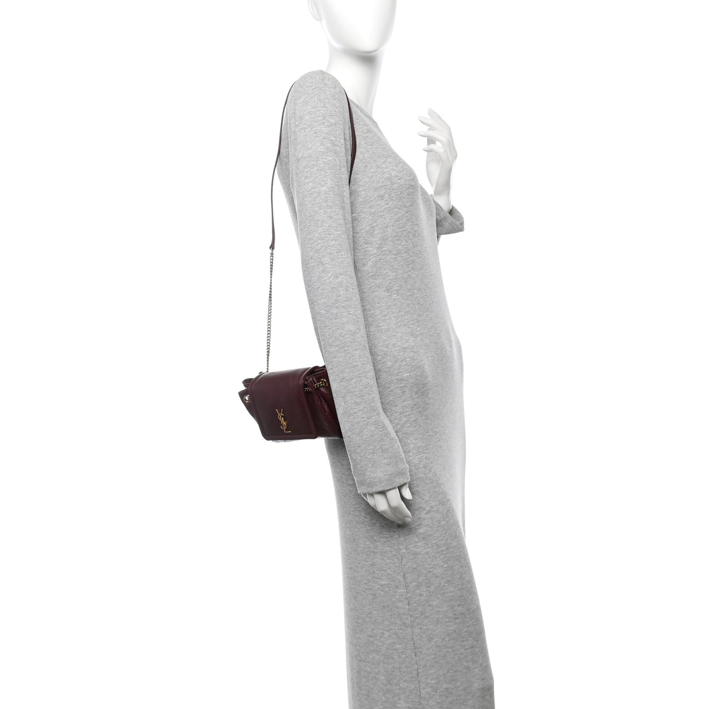 Lambskin Quilted Monogram Mini Nolita Rouge Cabernet