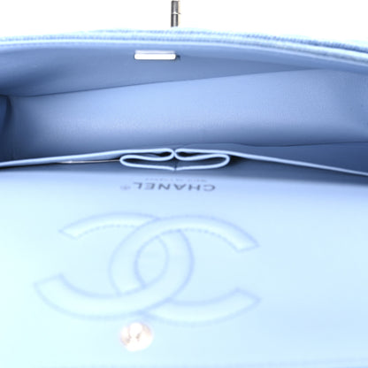 Chanel Denim Quilted Medium Double Flap Light Blue 4 of 9