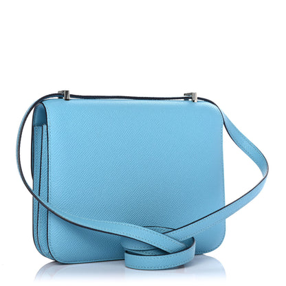 Hermes Epsom Enamel Constance 18 Bleu Du Nord Rouge De Coeur 2 of 4