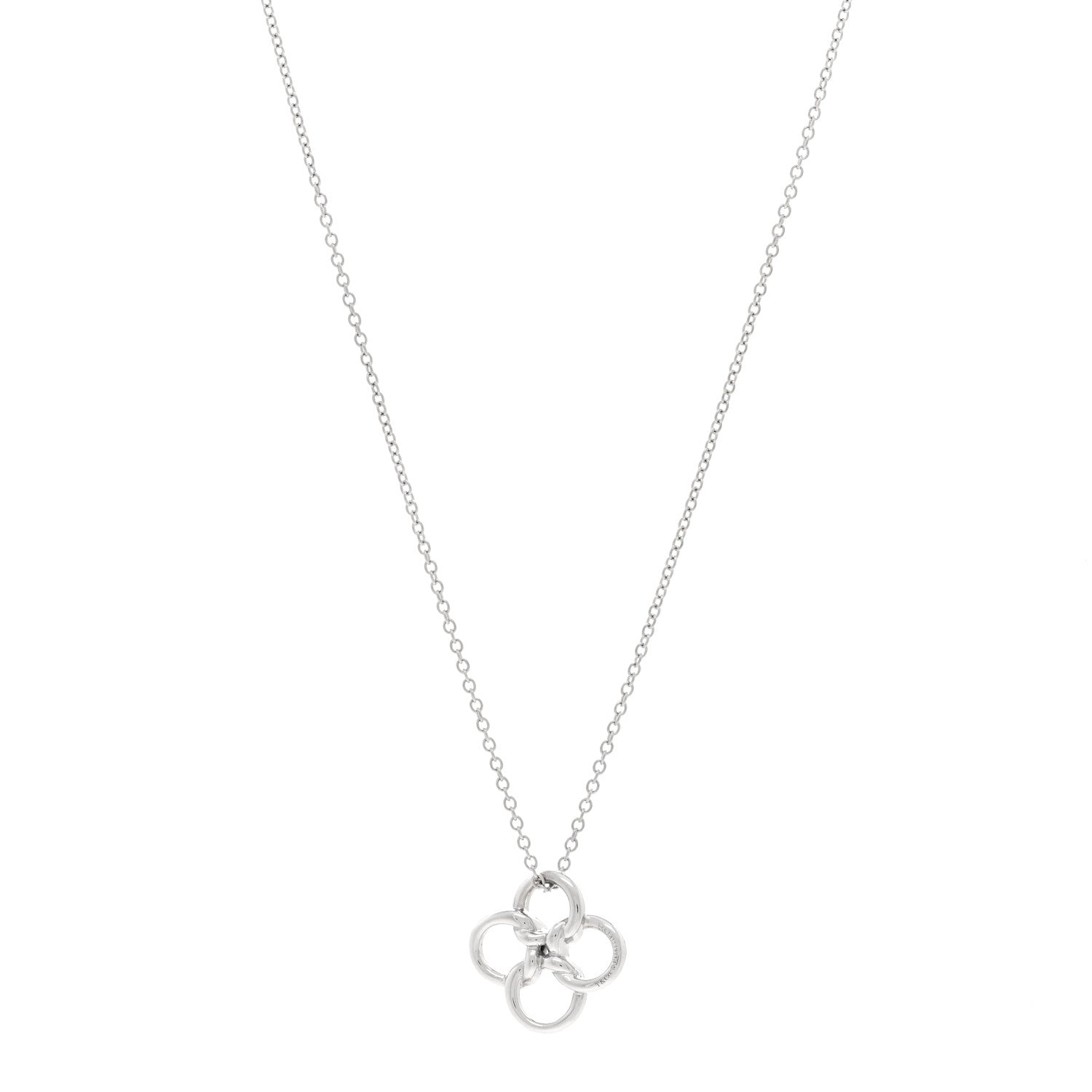 Tiffany Platinum Elsa Peretti Quadrifoglio Pendant Necklace 1 of 4
