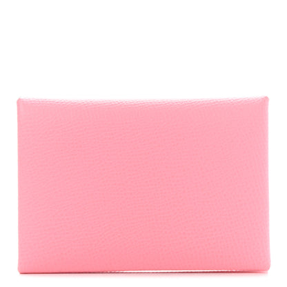 Hermes Epsom Calvi Duo Card Case Rose Confetti 1 of 8