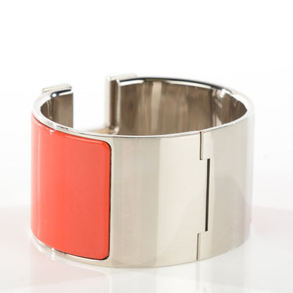 Hermes Enamel Extra Wide Clic Clac H Bracelet PM Orange Fruite 3 of 6