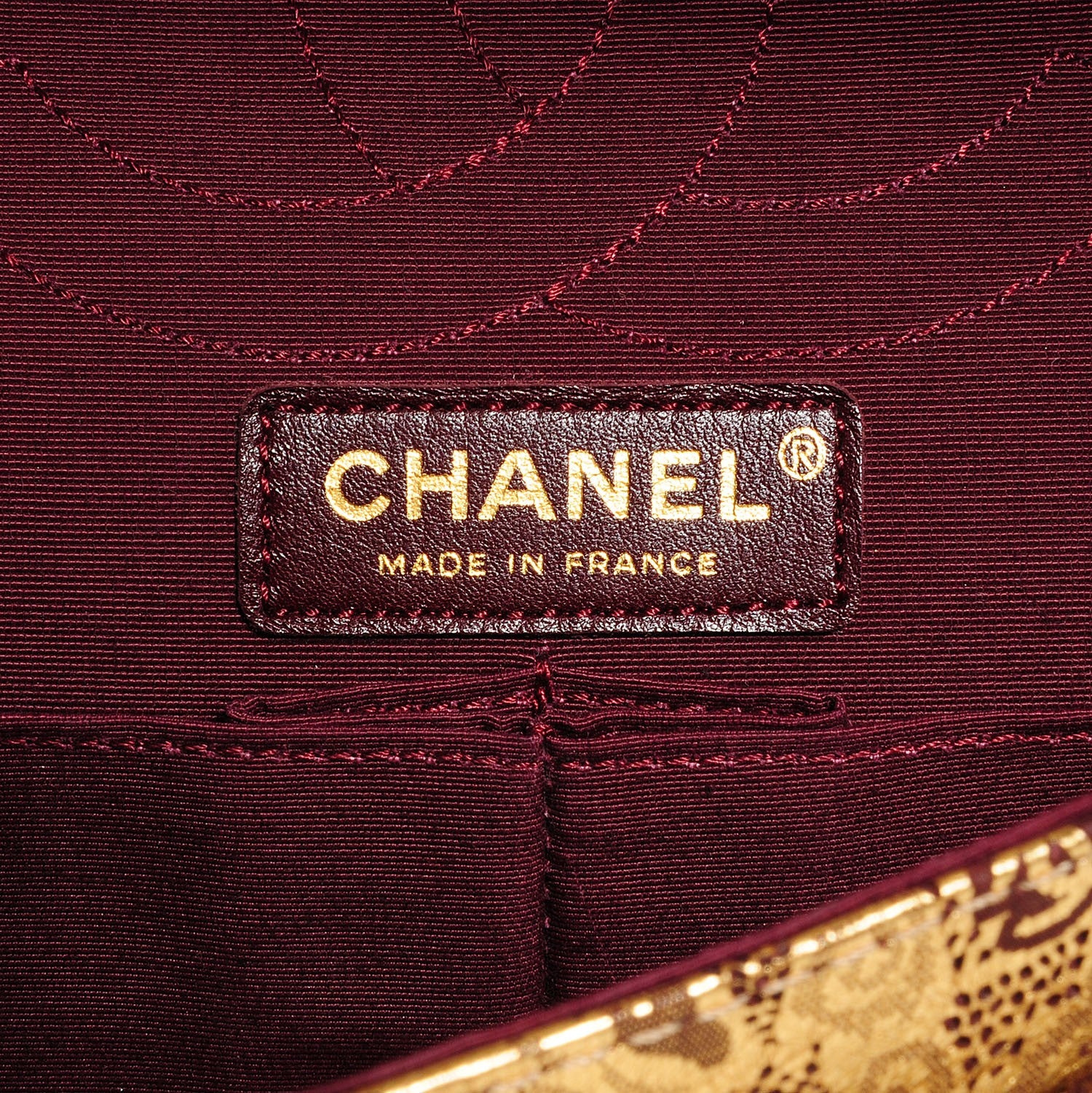 Chanel Buffalo Leather Hand Painted Lace 2.55 Reissue 226 Flap Gold 7 of 8