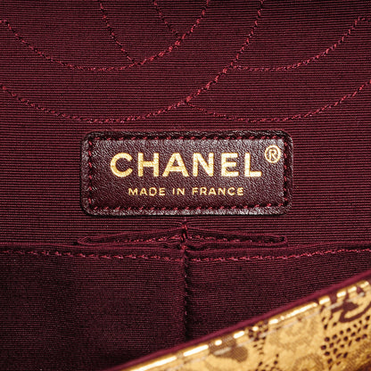 Chanel Buffalo Leather Hand Painted Lace 2.55 Reissue 226 Flap Gold 7 of 8